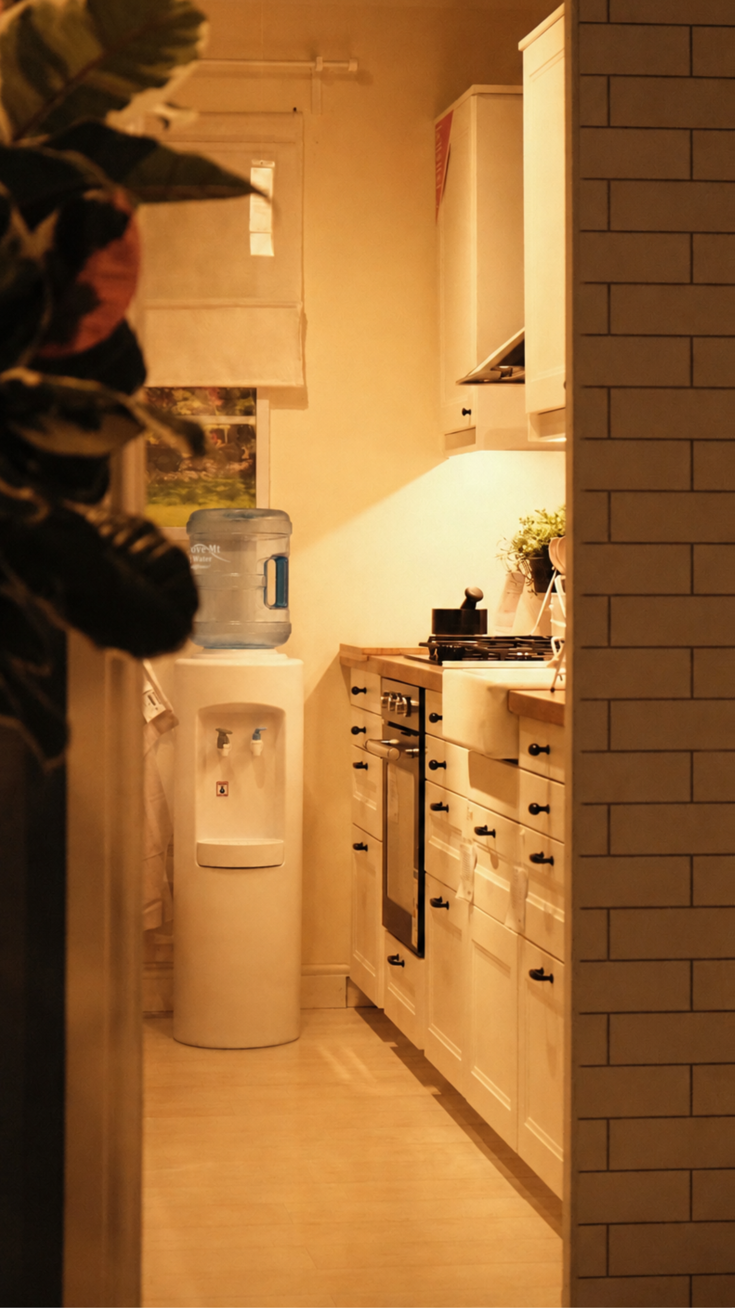 Ambient and cold floor-standing water cooler alternate view
