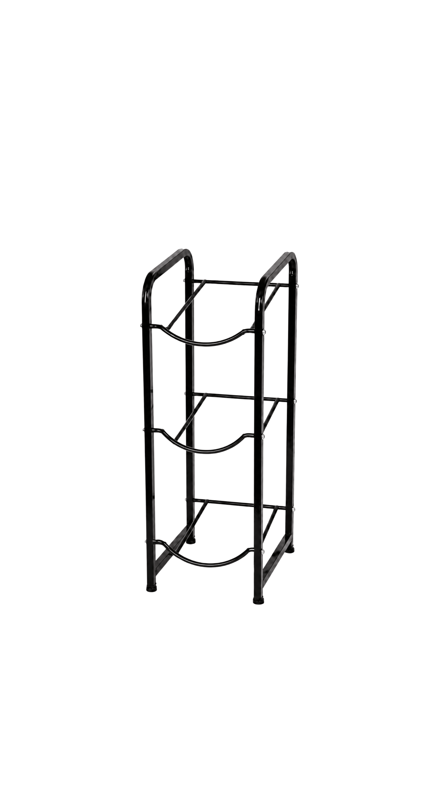 Three-bottle water storage rack for large water bottles
