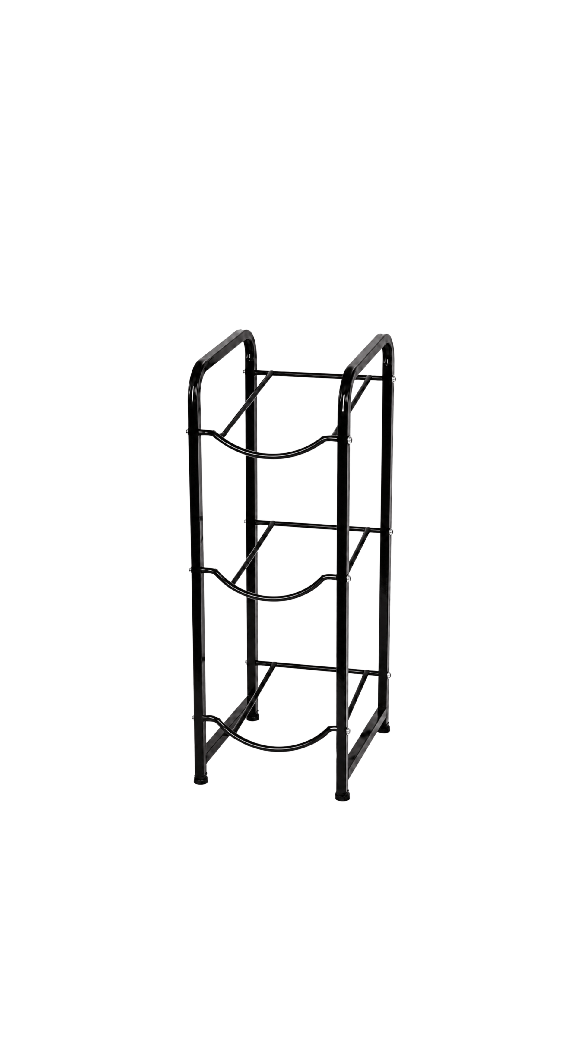 Three-bottle water storage rack for large water bottles