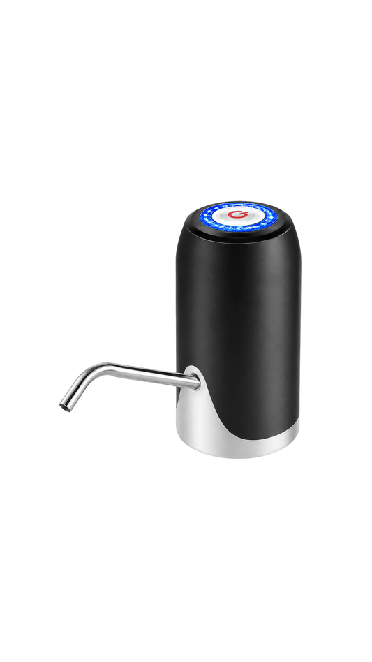 USB rechargeable water bottle pump with dispensing spout
