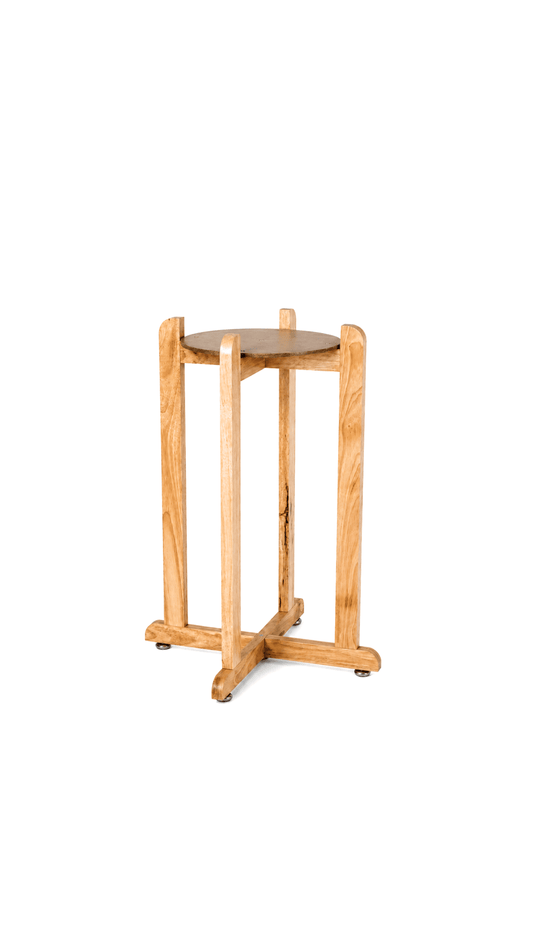 Natural timber floor stand for a ceramic water dispenser