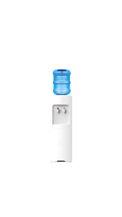 11L returnable spring water bottle fitted to a water cooler
