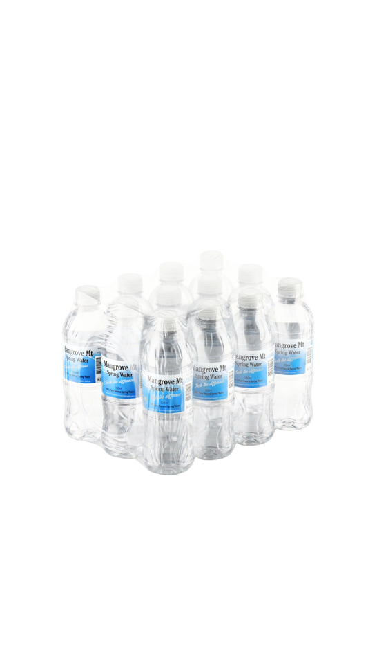 12-pack of 350ml Mangrove Mountain spring water bottles