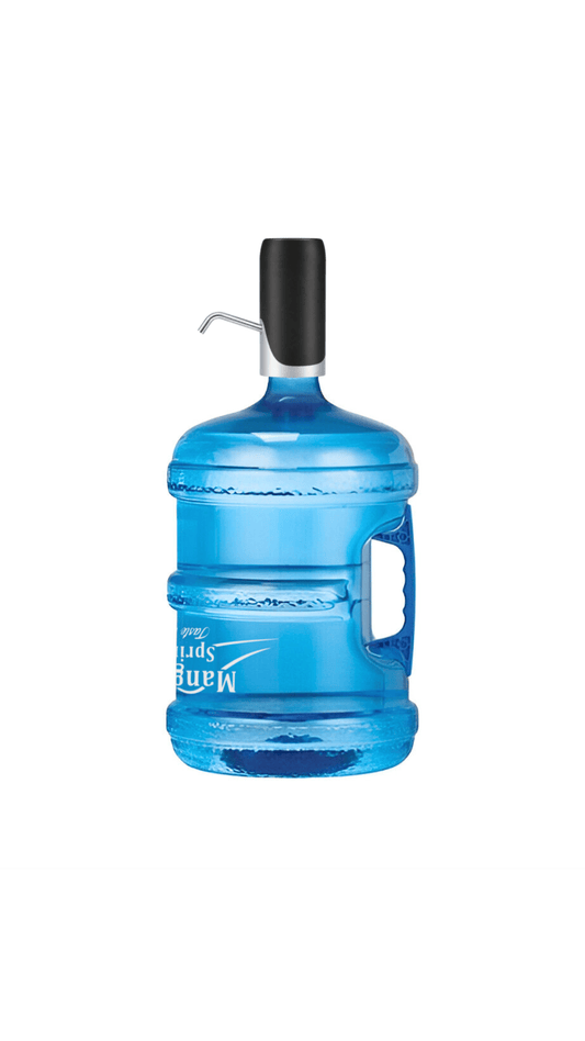 USB water pump fitted to a large water bottle